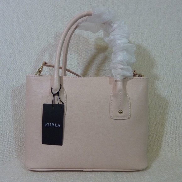 NEW FURLA Pink Saffiano Leather Small Josi Tote/Crossbody Bag Made in Italy Bag - Picture 6 of 13